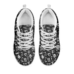 Grunge Rock And Roll Pattern Print White Sneakers