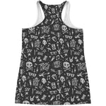 Grunge Rock And Roll Pattern Print Women's Racerback Tank Top