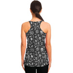 Grunge Rock And Roll Pattern Print Women's Racerback Tank Top