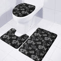 Grunge Soccer Ball Pattern Print 3 Piece Bath Mat Set