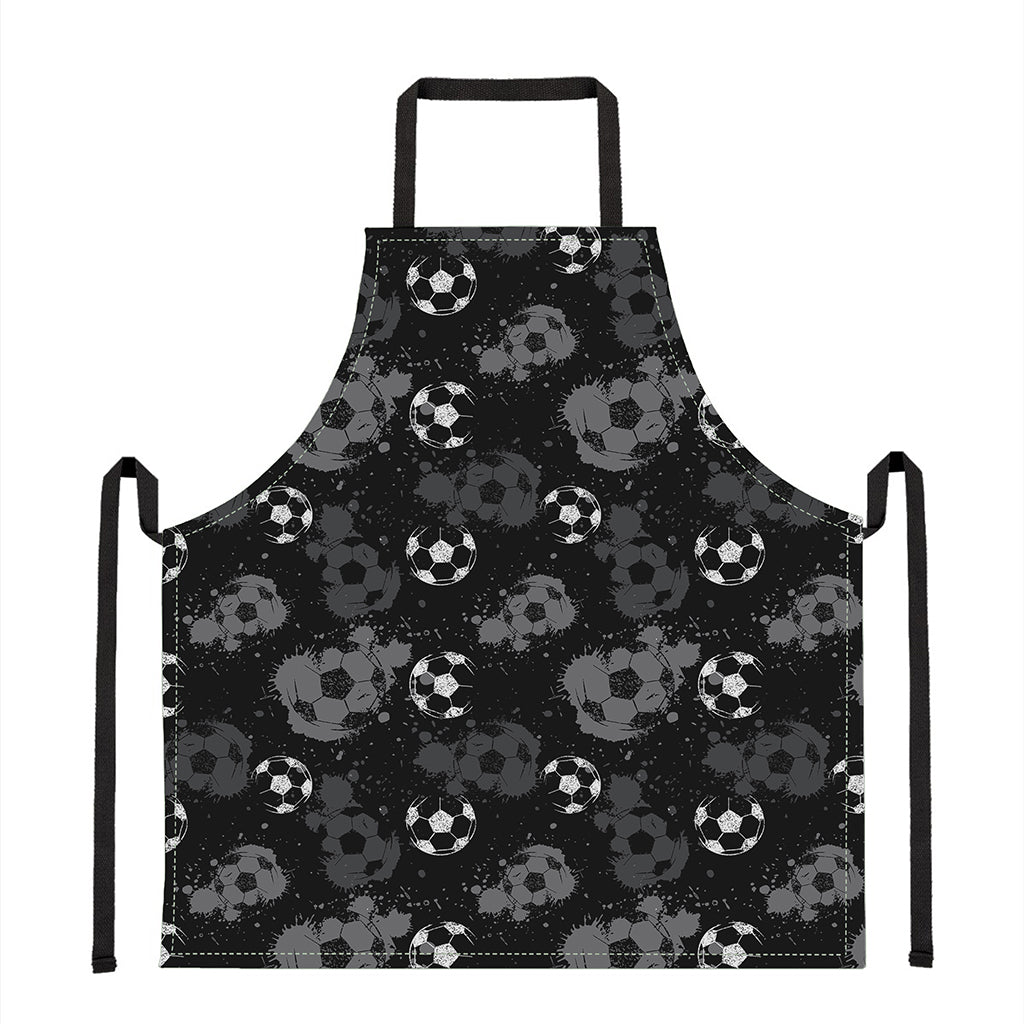 Grunge Soccer Ball Pattern Print Apron
