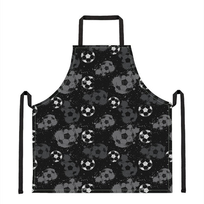 Grunge Soccer Ball Pattern Print Apron