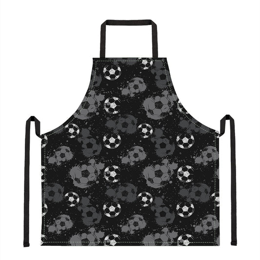 Grunge Soccer Ball Pattern Print Apron
