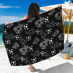 Grunge Soccer Ball Pattern Print Beach Sarong Wrap