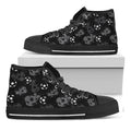 Grunge Soccer Ball Pattern Print Black High Top Sneakers