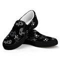 Grunge Soccer Ball Pattern Print Black Slip On Sneakers