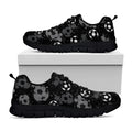 Grunge Soccer Ball Pattern Print Black Running Shoes