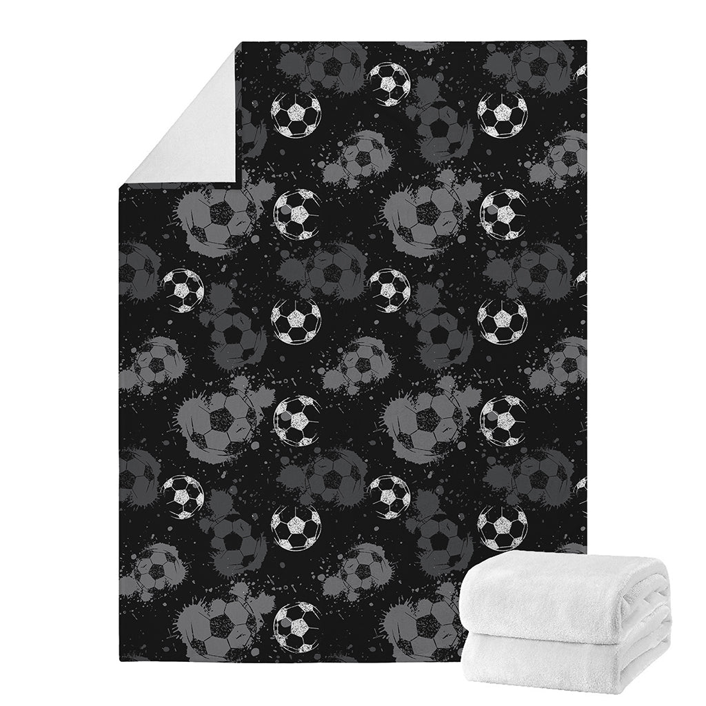 Grunge Soccer Ball Pattern Print Blanket