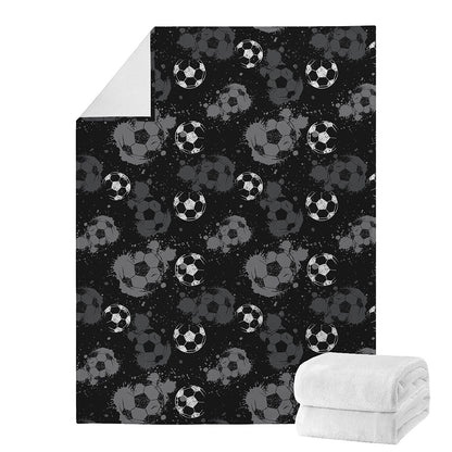 Grunge Soccer Ball Pattern Print Blanket