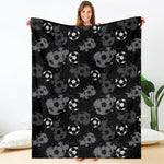 Grunge Soccer Ball Pattern Print Blanket