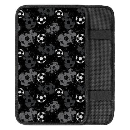 Grunge Soccer Ball Pattern Print Car Center Console Cover