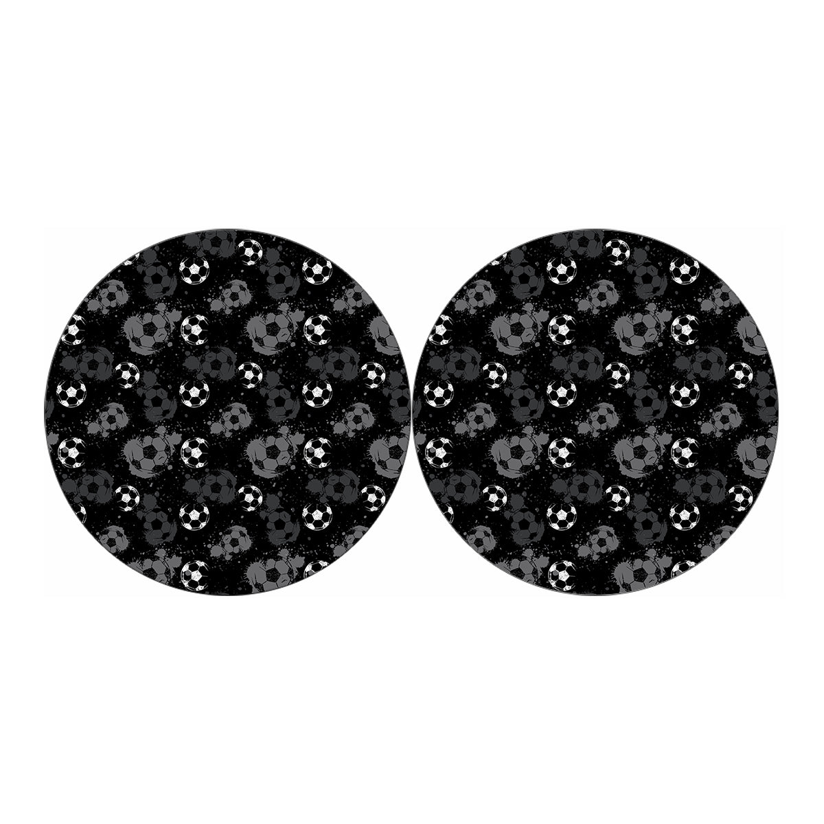 Grunge Soccer Ball Pattern Print Car Coasters