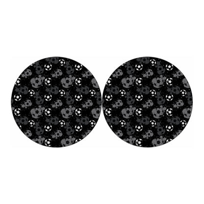 Grunge Soccer Ball Pattern Print Car Coasters