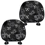 Grunge Soccer Ball Pattern Print Car Headrest Covers