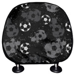 Grunge Soccer Ball Pattern Print Car Headrest Covers
