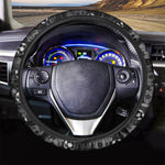 Grunge Soccer Ball Pattern Print Car Steering Wheel Cover