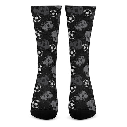 Grunge Soccer Ball Pattern Print Crew Socks