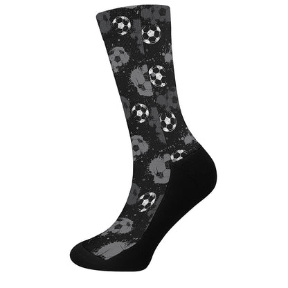 Grunge Soccer Ball Pattern Print Crew Socks