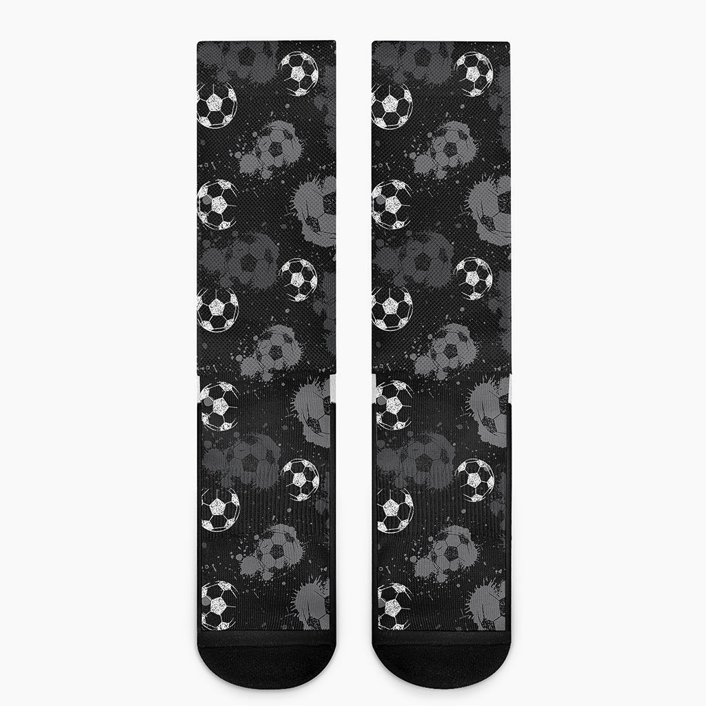 Grunge Soccer Ball Pattern Print Crew Socks