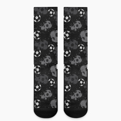 Grunge Soccer Ball Pattern Print Crew Socks