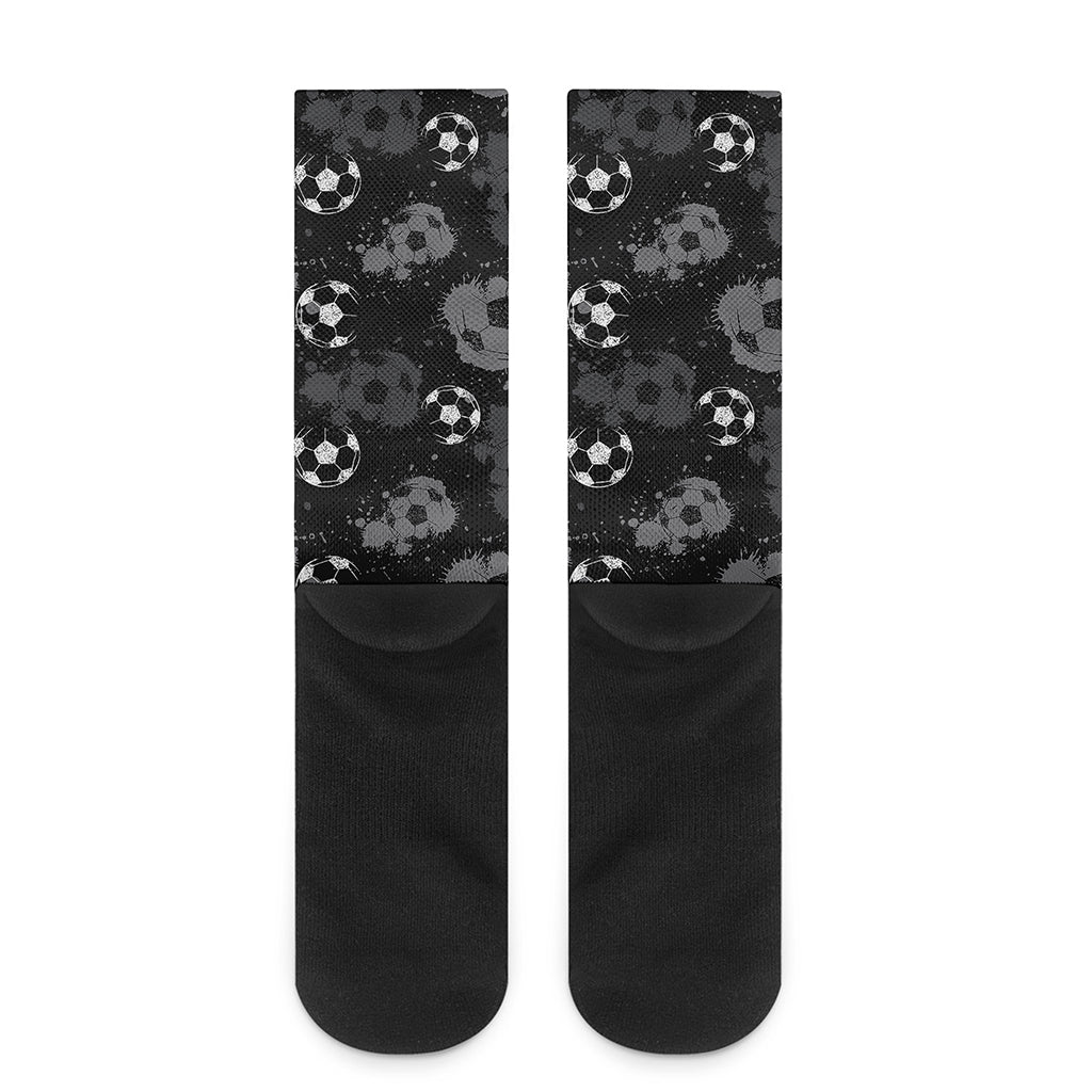Grunge Soccer Ball Pattern Print Crew Socks