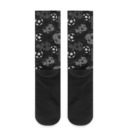 Grunge Soccer Ball Pattern Print Crew Socks