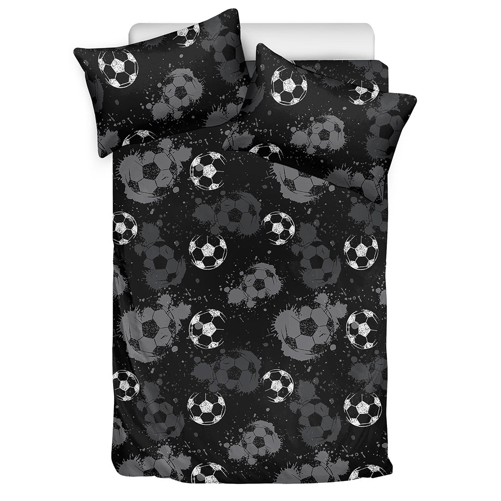 Grunge Soccer Ball Pattern Print Duvet Cover Bedding Set
