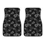Grunge Soccer Ball Pattern Print Front Car Floor Mats