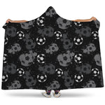 Grunge Soccer Ball Pattern Print Hooded Blanket