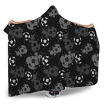 Grunge Soccer Ball Pattern Print Hooded Blanket