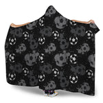Grunge Soccer Ball Pattern Print Hooded Blanket