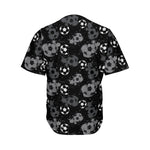 Grunge Soccer Ball Pattern Print Men's Baseball Jersey