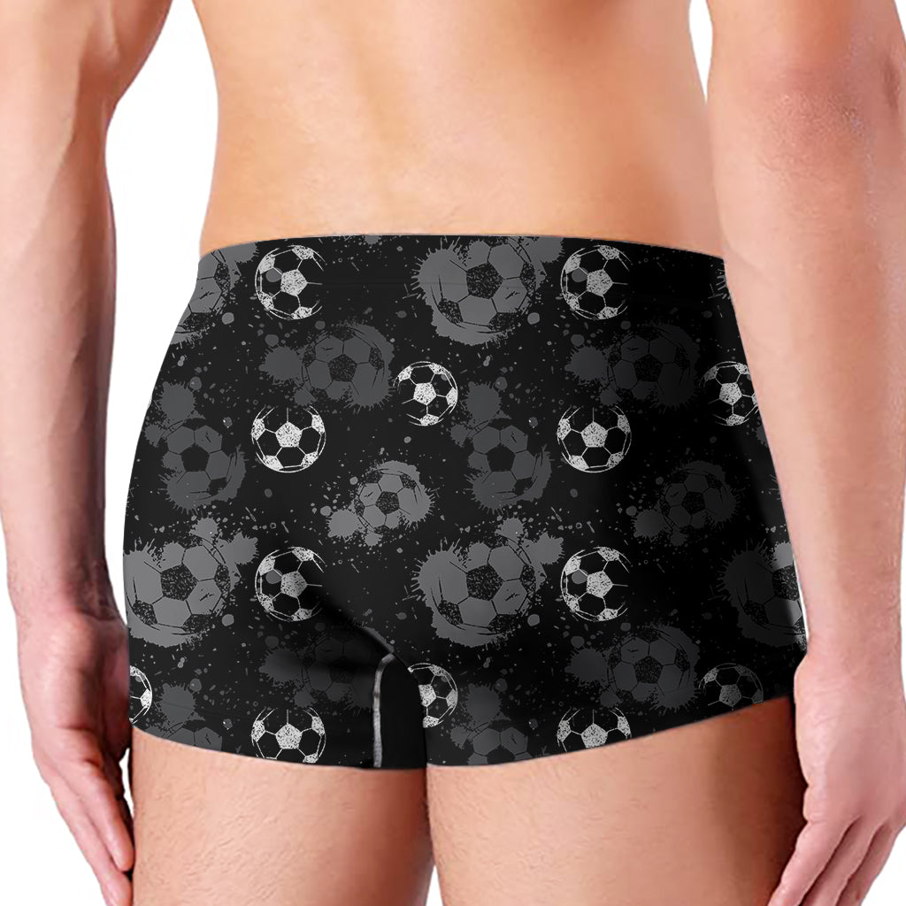 Grunge Soccer Ball Pattern Print Men's Boxer Briefs