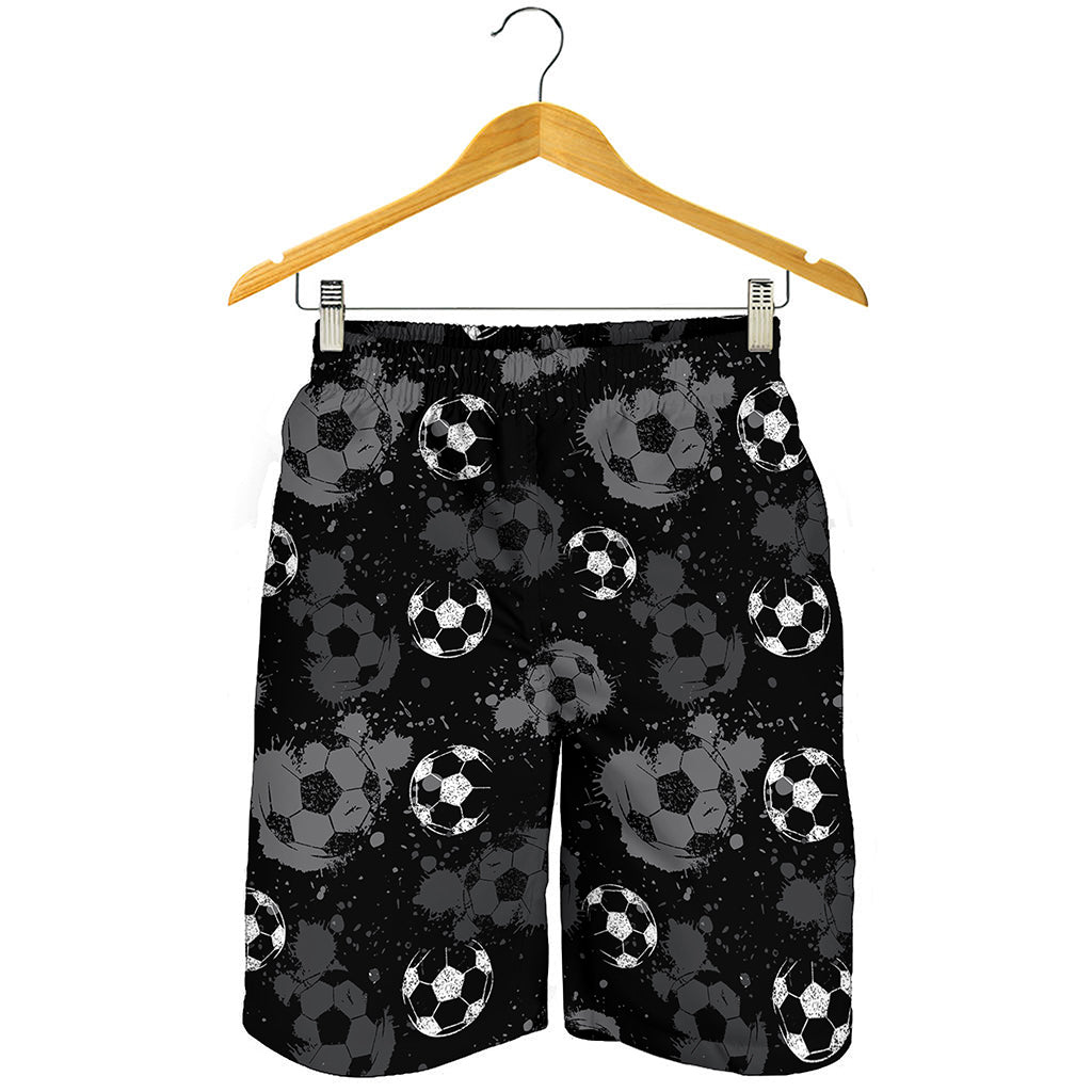Grunge Soccer Ball Pattern Print Men's Shorts