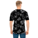 Grunge Soccer Ball Pattern Print Men's T-Shirt