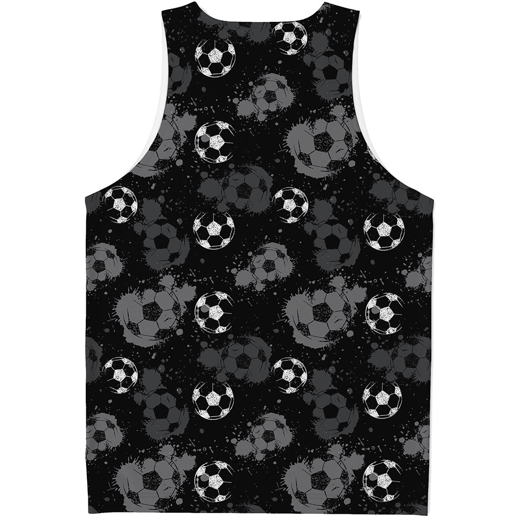 Grunge Soccer Ball Pattern Print Men's Tank Top