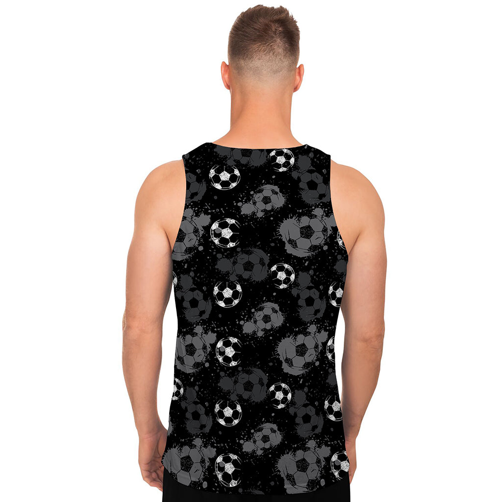 Grunge Soccer Ball Pattern Print Men's Tank Top