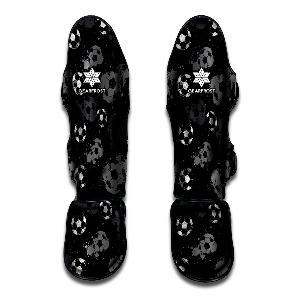 Grunge Soccer Ball Pattern Print Muay Thai Shin Guard
