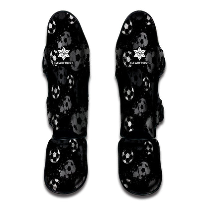 Grunge Soccer Ball Pattern Print Muay Thai Shin Guard