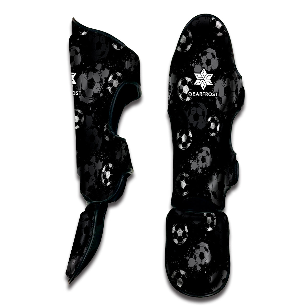 Grunge Soccer Ball Pattern Print Muay Thai Shin Guard