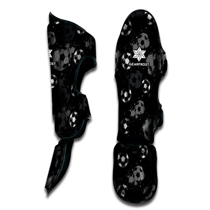 Grunge Soccer Ball Pattern Print Muay Thai Shin Guard