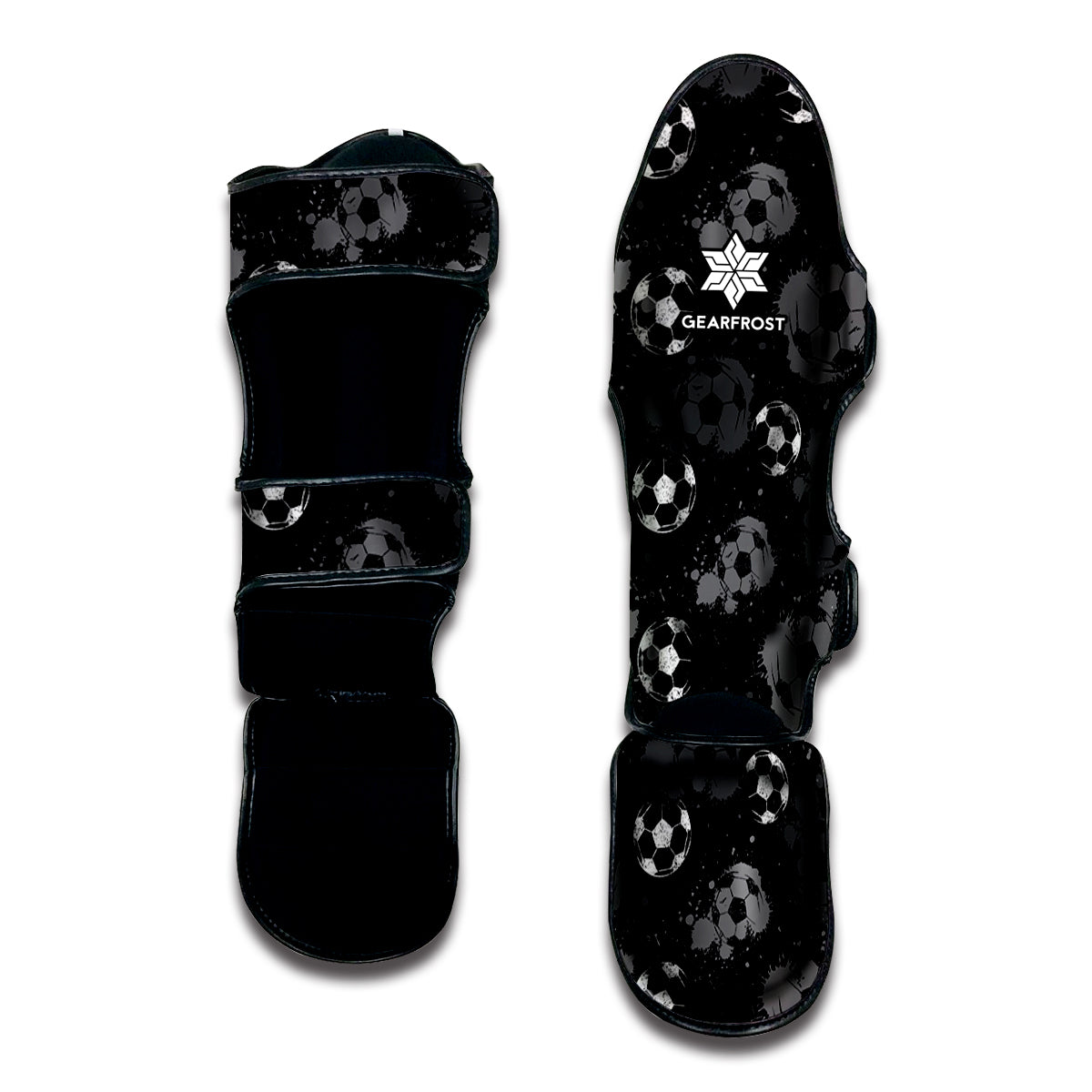 Grunge Soccer Ball Pattern Print Muay Thai Shin Guard