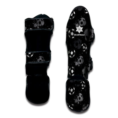 Grunge Soccer Ball Pattern Print Muay Thai Shin Guard