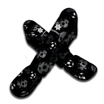 Grunge Soccer Ball Pattern Print Muay Thai Shin Guard