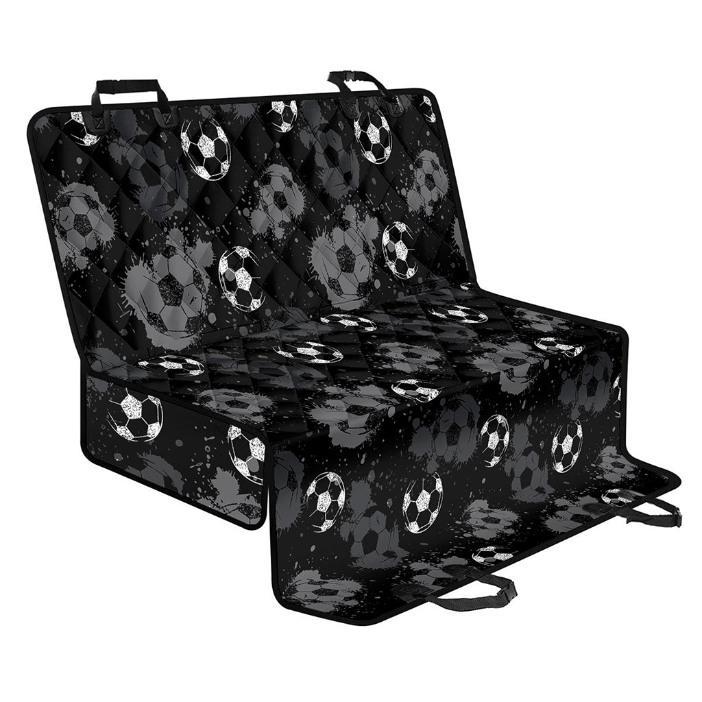 Grunge Soccer Ball Pattern Print Pet Car Back Seat Cover