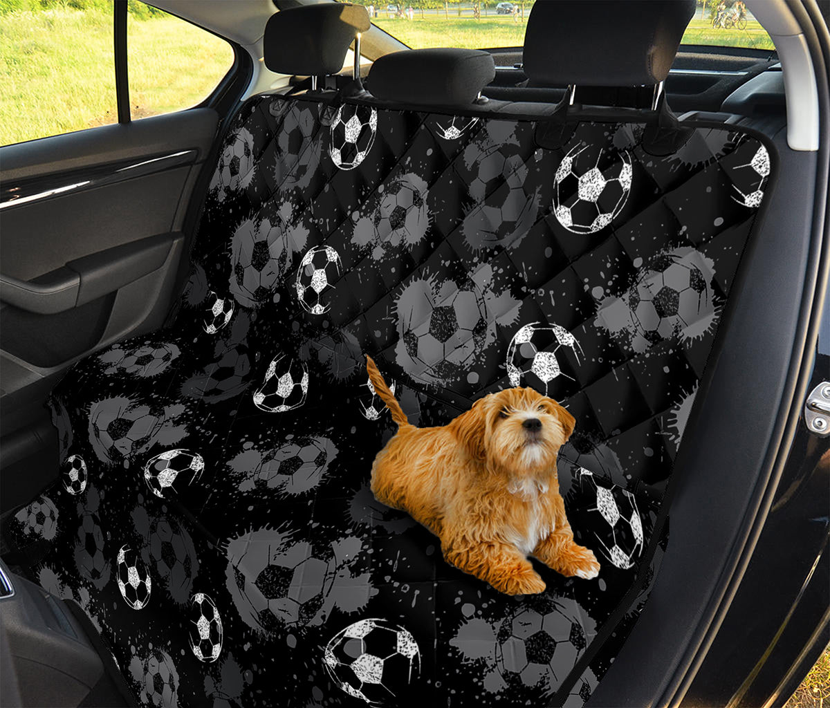 Grunge Soccer Ball Pattern Print Pet Car Back Seat Cover
