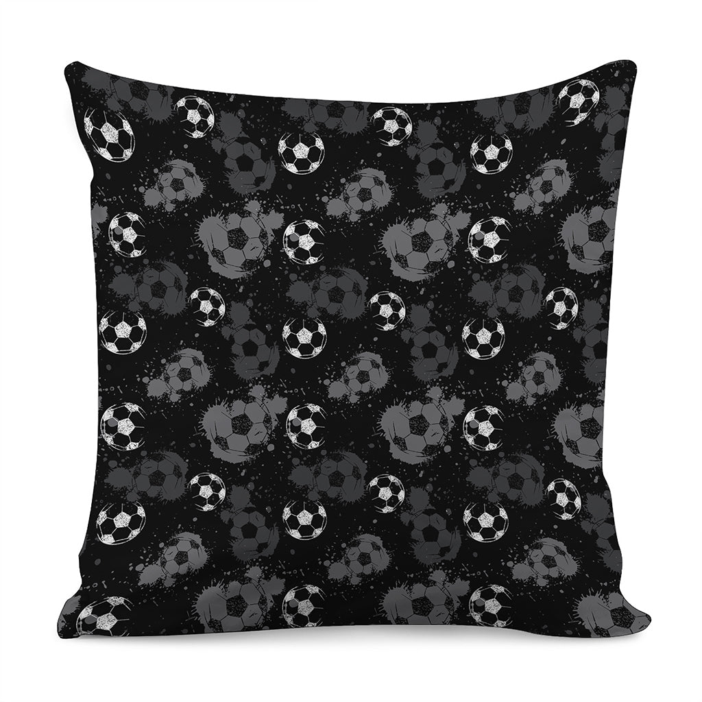 Grunge Soccer Ball Pattern Print Pillow Cover
