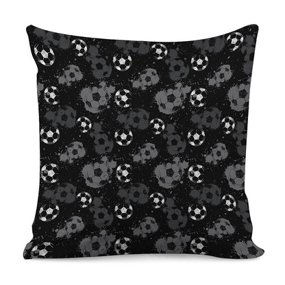 Grunge Soccer Ball Pattern Print Pillow Cover