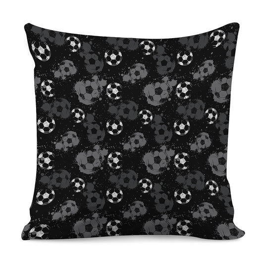 Grunge Soccer Ball Pattern Print Pillow Cover