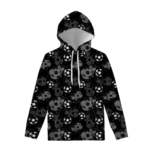 Grunge Soccer Ball Pattern Print Pullover Hoodie